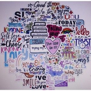52pcs Inspirational  Quotes Water Bottle Decals. Waterproof No Duplicates Crafts